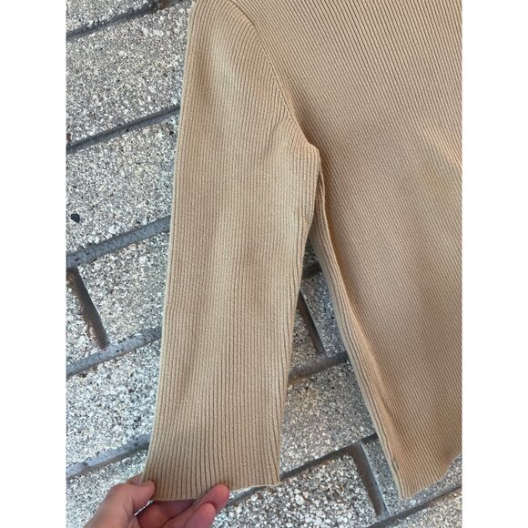 Lauren Ralph Lauren Ribbed Knit Beige Sweater Large - Picture 3 of 9